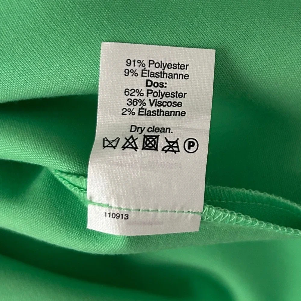 J.Crew Dress Womens 10 Bright‎ Green Scalloped Sleeveless Shift Midi Stretch